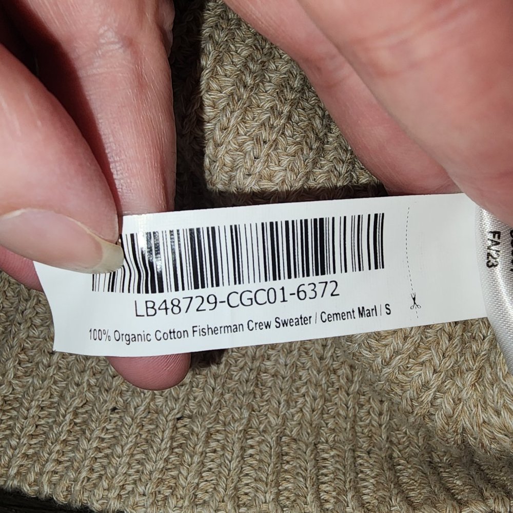 Quince 100% Organic Cotton Fisherman Crew Sweater NWOT Tan Small - Picture 8 of 8